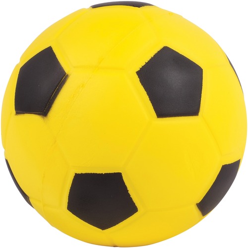 360 Athletics Sponge Rubber Soccer Ball - 8" (203.20 mm) - Rubber, Polyurethane - Black, Yellow - 1 - Sports Balls - AHLFF8S