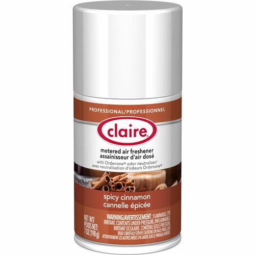 Claire Spicy Cinnamon Metered Air Freshener - Aerosol - 330 Sq. ft. - 10 fl oz (0.3 quart) - Spicy Cinnamon - 30 Day - 1 Each