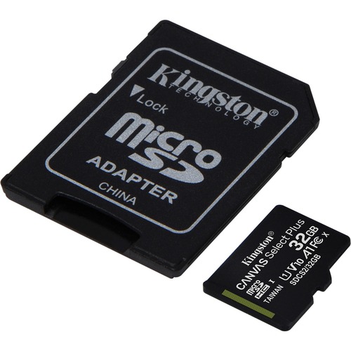 Kingston Canvas Select Plus 32 GB Class 10/UHS-I (U1) V10 microSDHC - 1 Pack - 100 MB/s Read - Lifetime Warranty - Memory Cards/Sticks - KINSDCS232GBCR