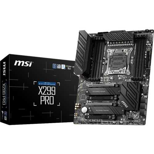 MSI X299 Desktop Motherboard - Intel X299 Chipset - Socket R4 LGA-2066 - Intel Optane Memory Ready - ATX - 256 GB DDR4 SDRAM Maximum RAM - UDIMM, DIMM - 8 x Memory Slots - Gigabit Ethernet - 6 x SATA Interfaces