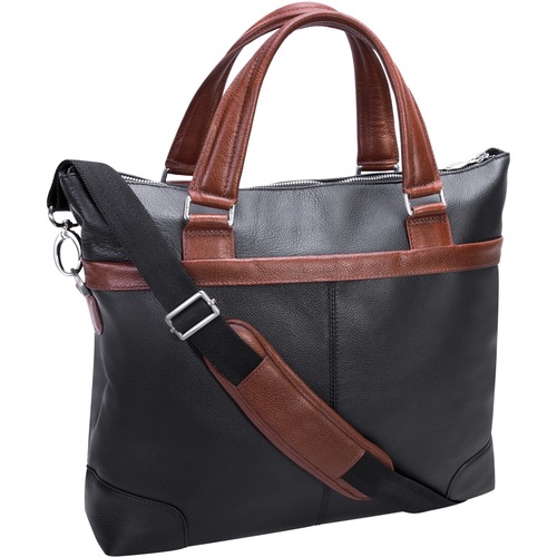 McKleinUSA EASTWARD 1839U Carrying Case (Briefcase) for 15" Notebook - Black - Anti-slip Shoulder Strap - Calfskin Leather Body - Shoulder Strap - 14" Height x 4.5" Width x 15" Depth - Unisex