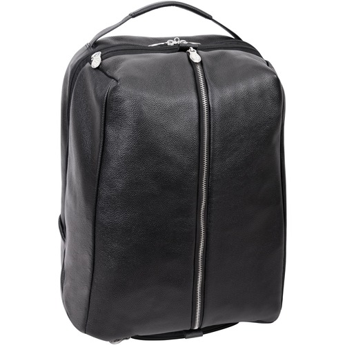 McKleinUSA SOUTH SHORE 1888U Carrying Case (Backpack) for 17" Notebook - Black - Calfskin Leather Body - Shoulder Strap, Handle, Chest Strap, Backpack Strap - 18" Height x 7" Width x 12.5" Depth - Unisex
