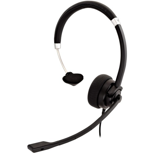 V7 Deluxe USB Mono Headset - V7 HU411 Deluxe USB Mono Headset - Wired - 32 Ohm - 20 Hz - 20 kHz - Over-the-head - Monaural -Supra-aural - USB Type A - 1.8m Cable - Inline Controller - Bi-directional Noise Cancelling, Microphone - Adjustable Padded Headban