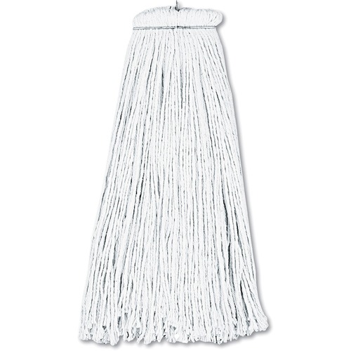 Boardwalk Cut-End Lie-Flat Wet Mop Head, Rayon, 16oz, White - 7.5" Width x 16.5" Depth - Rayon - 1 Each