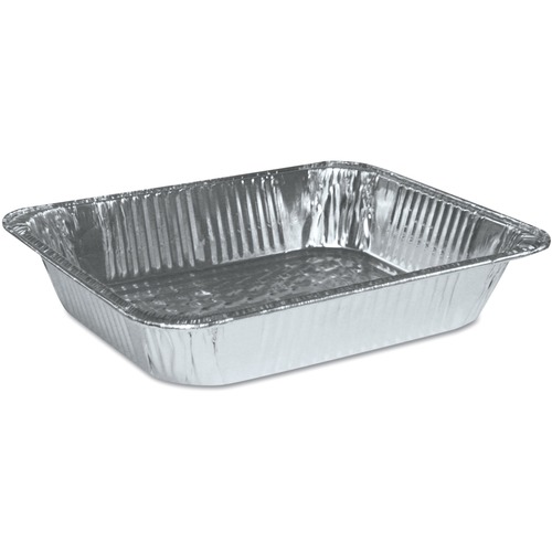 Boardwalk Half Size Aluminum Steam Table Pan, Deep, 100/Carton - Steaming, Reheating, Serving - Silver - Aluminum Body - 100 / Carton