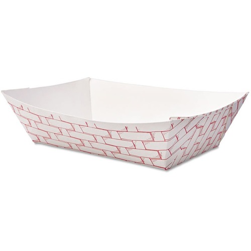 Boardwalk Paper Food Baskets, 2 Lb Capacity, Red/White, Pack Of 1,000 - Serving, Food - Disposable - Red, White - Paperboard Body - 1000 / Pack
