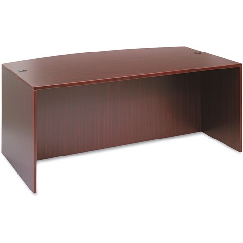 ALERA Valencia Bow Front Desk Shell, 71w x 35 1/2d to 41 3/8d x 29 1/2h, Mahogany - 29.6" Height x 71" Width x 41.4" Depth, x 1" Thickness Top - Bow Front Edge - Finish: Mahogany - 1 Each