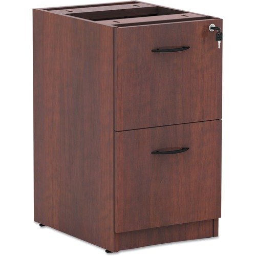 ALERA Valencia File/File Drawer Full Pedestal, 15 5/8 x 20 1/2 x 28 1/2, Medium Cherry - x 1" Thickness Top, 28.5" Height x 15.6" Width x 20.5" Depth - Total Drawer(s): 2 - Band Edge - Material: Wood Grain Laminate - Finish: Medium Cherry - 1 Each