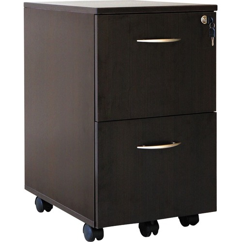 ALERA Sedina Series Mobile File/File Pedestal, 15 3/8w x 20d x 26 5/8h, Espresso - 15.4" x 20"26.6" , 1" Top - 2 x File Drawer(s) - Band Edge - Material: Wood Grain Laminate, Thermofused Laminate (TFL) - Finish: Espresso
