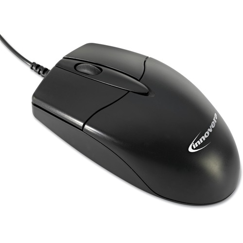 Innovera Mid-Size Optical Mouse, USB 2.0, Left/Right Hand Use, Black - Optical - Cable - Black - 1 - USB 2.0 - Scroll Wheel - 3 Button(s) - Medium Hand/Palm Size - Symmetrical