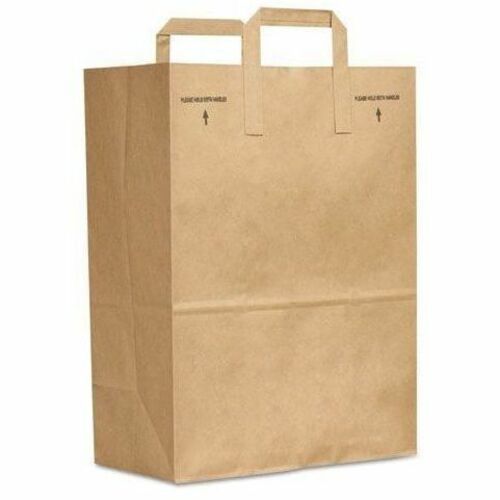 General Carry Bag - 70 lb Capacity - 17" Length x 12" Width x 7" Depth - Kraft - Paper - Grocery - 300 / Pack
