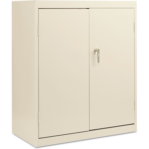 ALERA Economy Assembled Storage Cabinet, 36w x 18d x 42h, Putty - 36" Width x 18" Depth x 42" Height - 2 x Shelf(ves) - 2 x Door(s) - 748.43 lb Load Capacity - Adjustable Shelf, Reinforced Door, Locking System, Rugged - Putty - Powder Coated - Steel, Meta