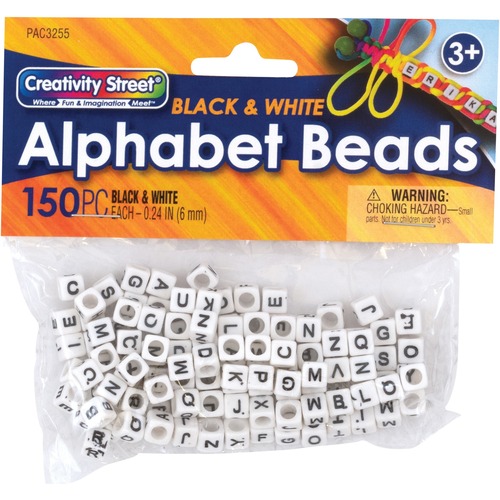 Pacon® Alphabet Beads - Skill Learning: Alphabet - White, Black