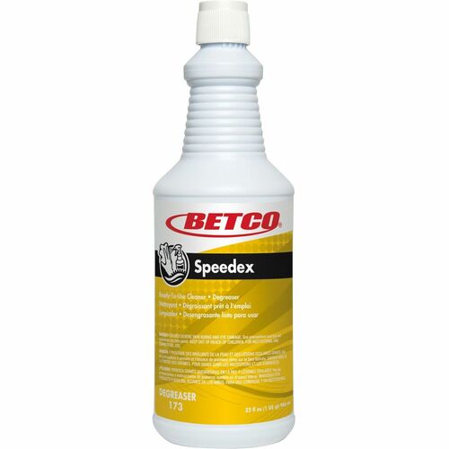 Betco Speedex Heavy Duty Cleaner/Degreaser - Ready-To-Use - 32 fl oz (1 quart) - Mint Scent - 1 Each - Fast Acting, Heavy Duty, Lint-free - Green