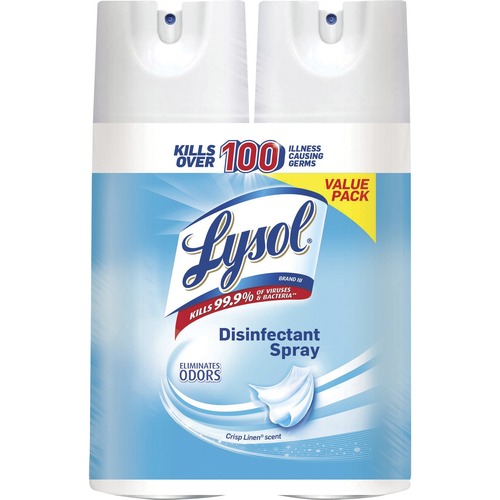 Lysol Lysol Linen Disinfectant Spray - Spray - 12.5 fl oz (0.4 quart) - Crisp Linen Scent - 2 / Pack - Clear