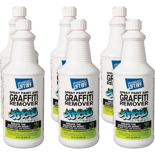 Mötsenböcker's Lift Off Spray Paint/Graffiti Remover - 32 fl oz (1 quart) - 6 / Carton - Environmentally Friendly, Water Based - White