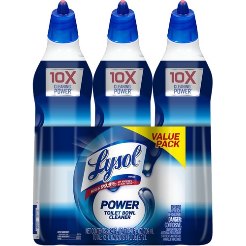 Lysol Lysol Power Toilet Bowl Cleaner - 24 fl oz (0.8 quart) - Fresh Scent - 3 / Pack - Dark Blue