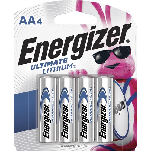 Energizer Ultimate Lithium AA Batteries - For Mouse, LED Light, Laser Level, Stud Finder - AA - Lithium (Li) - 96 / Carton