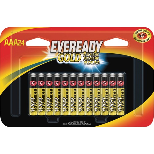 Eveready Gold Alkaline AAA Batteries - For Calculator, Camera, Flashlight, Tape Recorder, Pencil Sharpener - AAA - Alkaline - 144 / Carton