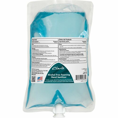 Betco Hand Sanitizer Foam Refill - Fresh Neutral Scent - 33.8 fl oz (1000 mL) - Bacteria Remover, Kill Germs - Hand, Skin - Green - Pleasant Scent - 1 Each