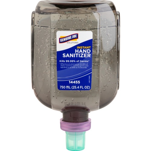 Genuine Joe Hand Sanitizer Gel Refill - Fresh Citrus Scent - 25.4 fl oz (750 mL) - Bacteria Remover, Kill Germs - Hand, Gloves - Orange - 4 / Carton
