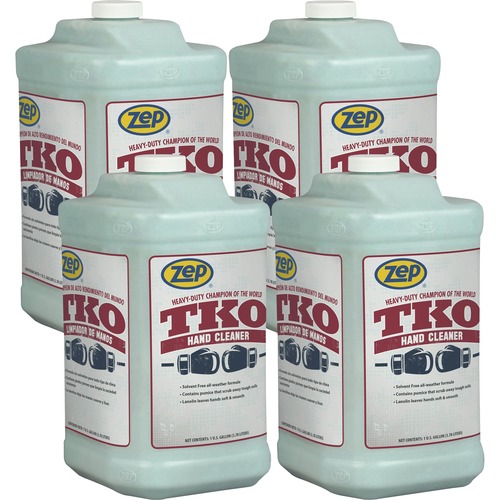 Zep Commercial TKO Hand Cleaner - Lemon Lime Scent - 1 gal (3.8 L) - Dirt Remover, Grime Remover, Grease Remover - Hand - Opaque, Blue Green - Heavy D