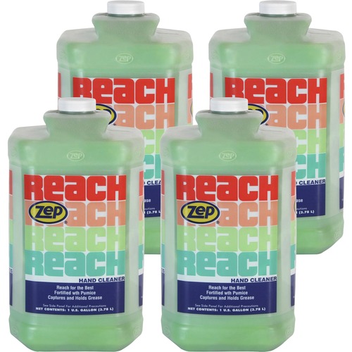 Zep Reach Hand Cleaner - Almond ScentFor - 1 gal (3.8 L) - Resin Remover, Resin Remover, Ink Remover, Tar Remover, Adhesive Remover, Oil Remover, Grease Remover, Carbon Remover, Oil Remover, Asphalt Remover - Hand - Light Green, Opaque - Residue-free, Pho