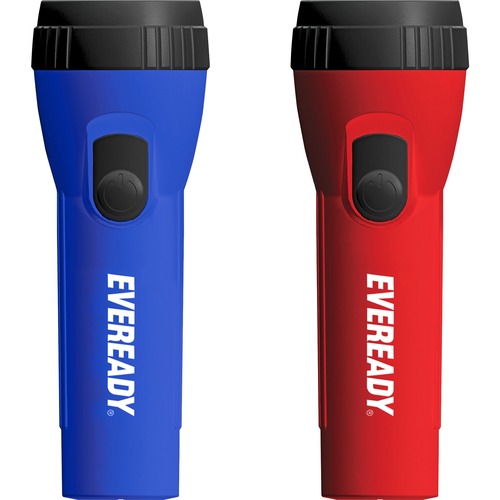 Eveready LED Economy Flashlight - LED - Bright White - 25 lm Lumen - 1 x D - Alkaline - Battery - Polypropylene - Assorted - 4 / Carton
