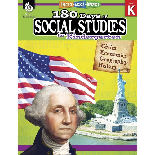 Shell Education 180 Days Social Studies Workbook Printed Book - 208 Pages - Book - Grade K