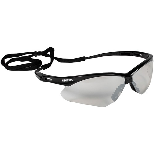 Kleenguard V30 Nemesis Safety Eyewear - Recommended for: Cleaning, Construction, Manufacturing, Shooting, Industrial, Breakroom - Eye Protection - Clear - Black Frame - Durable, Lightweight, Flexible, Non-slip, Comfortable, Scratch Resistant - 1 Each