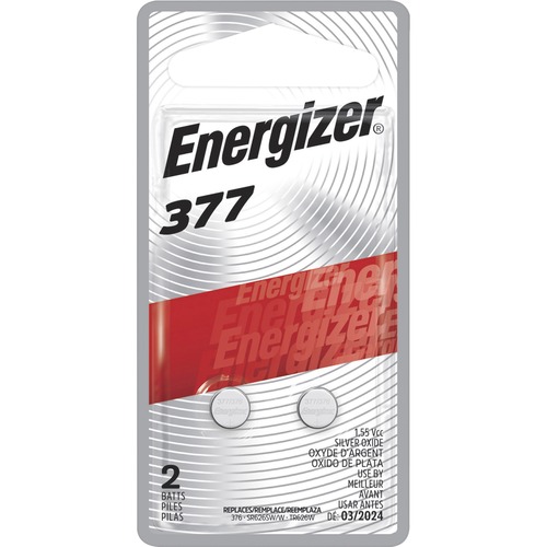 Energizer 377 Silver Oxide Batteries - For Watch, Toy, Glucose Monitor, Calculator - 377 - 1.6 V DC - Silver Oxide/Zinc Alkaline - 144 / Carton