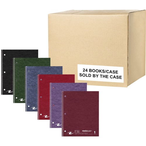 Roaring Spring Stasher College Ruled One Subject Recycled Spiral Notebook - 100 Sheets - 200 Pages - Printed - Spiral Bound - Both Side Ruling Surface - Red Margin - 3 Hole(s) - 15 lb Basis Weight - 56 g/m² Grammage - 11" x 9" - 0.33" x 9" x 11" - Wh