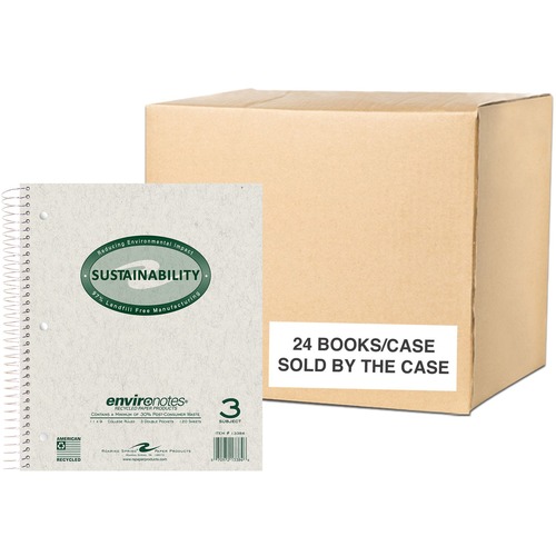 Picture of Roaring Spring Recycled 3-Subject Notebook