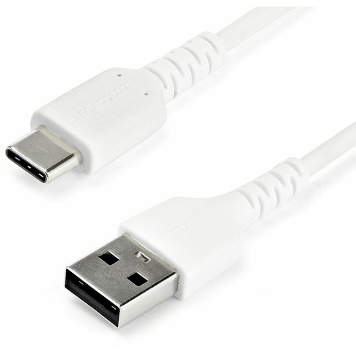 StarTech.com 1m USB A to USB C Charging Cable - Durable Fast Charge & Sync USB 2.0 to USB Type C Data Cord - Aramid Fiber M/M 3A White - USB A to USB C charging cable w/ aramid fiber sheltering the heavy duty cord from stress of bends & pulls - High quali