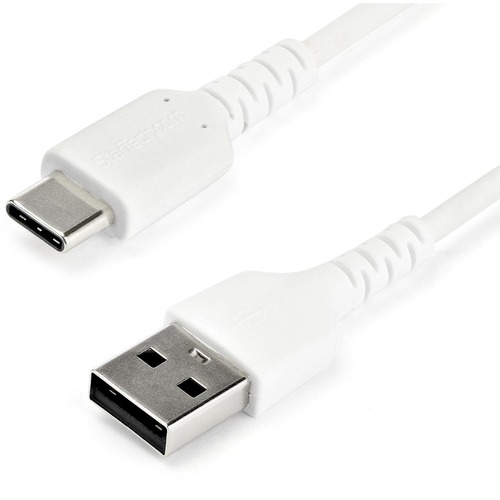 StarTech.com 2m USB A to USB C Charging Cable - Durable Fast Charge & Sync USB 2.0 to USB Type C Data Cord - Aramid Fiber M/M 3A White - USB A to USB C charging cable w/ aramid fiber sheltering the heavy duty cord from stress of bends & pulls - High quali