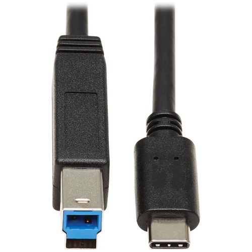 Tripp Lite USB C to USB Type B Cable USB Type C 3.1 Gen 2, 10 Gbps M/M 20in - 1.67 ft USB-C/USB-B Data Transfer Cable for Printer, Hub, Notebook, MacBook, Chromebook, Ultrabook, Scanner, External Hard Drive, Docking Station, Optical Drive, Peripheral Devi
