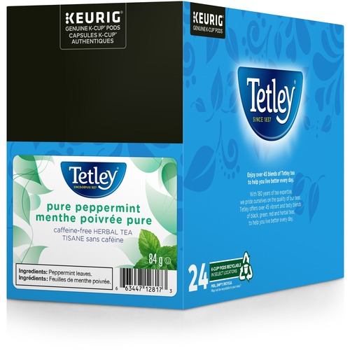 Tetley® Tea K-Cup - Decaffeinated, Herbal Tea - Peppermint Tea - 24 / Box