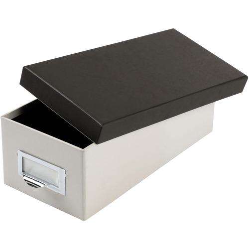 Oxford 3x5 Index Card Storage Box - External Dimensions: 11.5" Length x 5.5" Width x 3.9" Height - Media Size Supported: 3" (76.20 mm) x 5" (127 mm) - 1000 x Index Card (3" x 5") - Black, Marble White - For Index Card, Notes, Recipe, Photo, Small Parts -  - Index Card Files & Cabinets - OXF406350