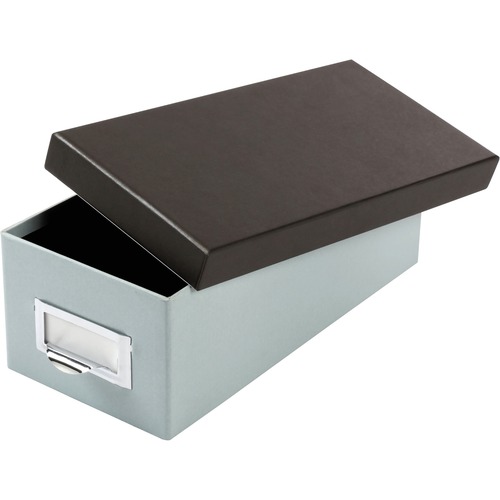 Oxford 3x5 Index Card Storage Box - External Dimensions: 11.5" Length x 5.5" Width x 3.9" Height - Media Size Supported: Index Card 3" (76.20 mm) x 5" (127 mm) - 1000 x Index Card (3" x 5") - Black, Blue - For Index Card, Notes, Recipe, Photo, Small Parts - Index Card Files & Cabinets - OXF406355