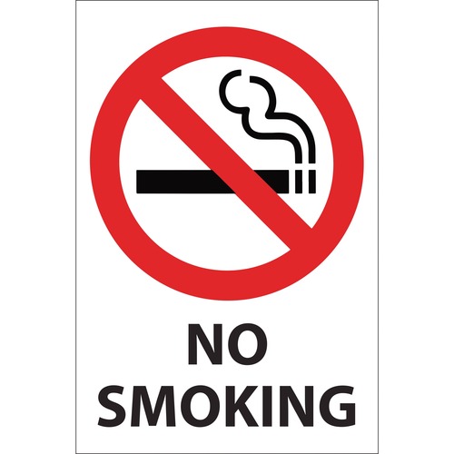 U.S. Stamp & Sign Caution Sign - 1 Each - NO SMOKING Print/Message - 8" (203.20 mm) Width x 12" (304.80 mm) Height - Rectangular Shape - Easy Readability, Durable - Multicolor - Safety/Caution Signs - USS8322