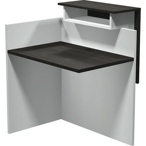 Heartwood INV-2436 Innovations Return - 35.5" x 33.5"43.5" , 0.1" Edge, 1" Top - Band Edge - Material: Particleboard - Finish: Gray Dusk, White = HTWINV2436GDW