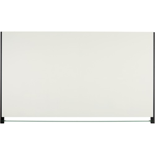 Quartet Evoque Magnetic Glass Dry Erase Board - 85" (7.1 ft) Width x 48" (4 ft) Height - White Glass Surface - Black Aluminum Frame - Rectangle - Assembly Required - Dry-Erase Boards - QRT29983