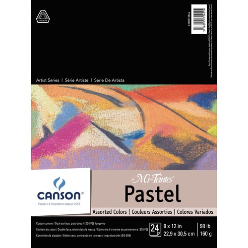 Canson Mi-Teintes Pastel Paper - 24 Sheets - 98 lb Basis Weight - 12" (304.80 mm) x 9" (228.60 mm) - Acid-free, Fade Resistant, Textured 