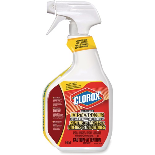 Clorox Biostain & Odor Removal Spray - Spray - 32 fl oz (1 quart) - 1 Each - Multi