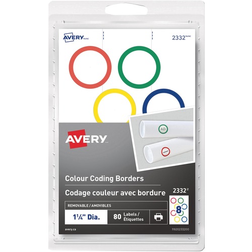 Avery Assorted Colors Removable Color Coding Labels for Laser & Inkjet  Printers