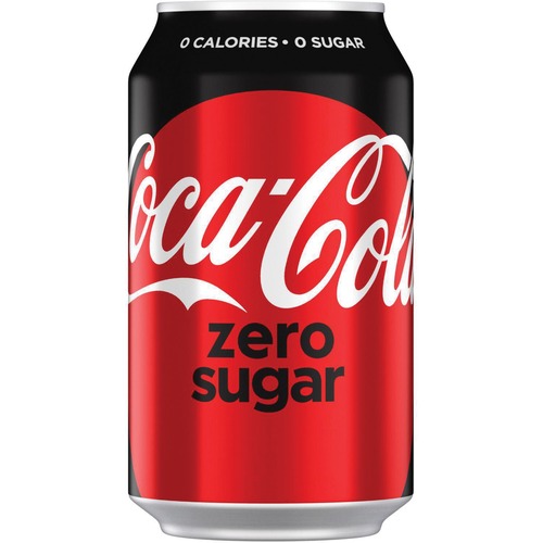 Coca-Cola Canned Coke Zero Carbonated Beverage - Ready-to-Drink Diet - 355 mL - 24 / Box / Can