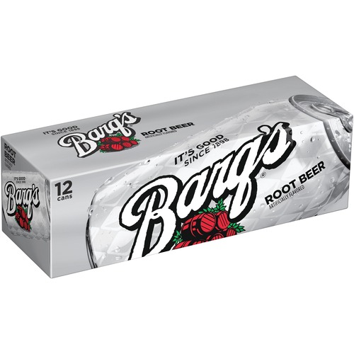 Barq's Root Beer Carbonated Beverage - Ready-to-Drink - Root Beer Flavor - 355 mL - 12 / Box / Can