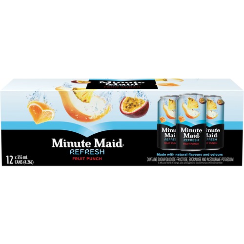 Minute Maid Fruit Punch Drink - Ready-to-Drink - Fruit Punch Flavor - 355 mL - 12 / Carton / Can