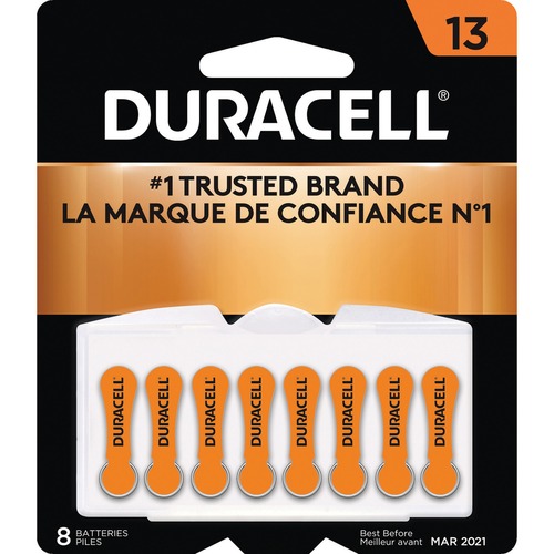 Duracell Battery - For Hearing Aid - 13 - 1.4 V DC - 8 / Pack - Specialty Batteries - DURDA13N8PK