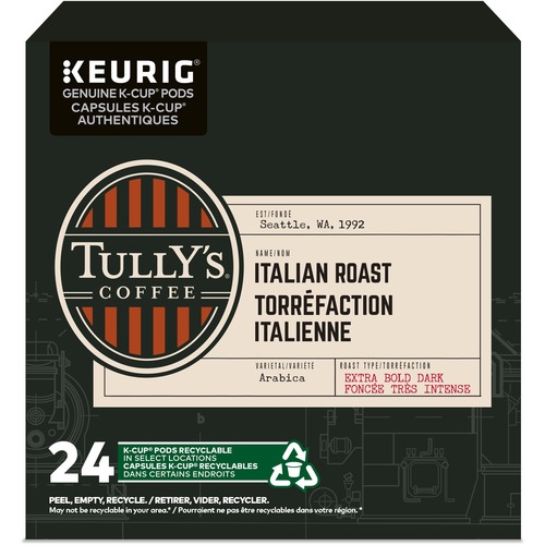 Tully's Italian Roast Coffee K-Cups - 24 / Box
